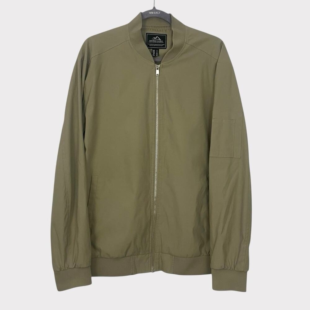 Outdoor Jacket Vintage Beige Zip Up Windbreaker Jacket